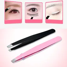 New Eyebrow Tweezers Hair Removal Stainless Steel Slant Tip Eyebrow Makeup Tool