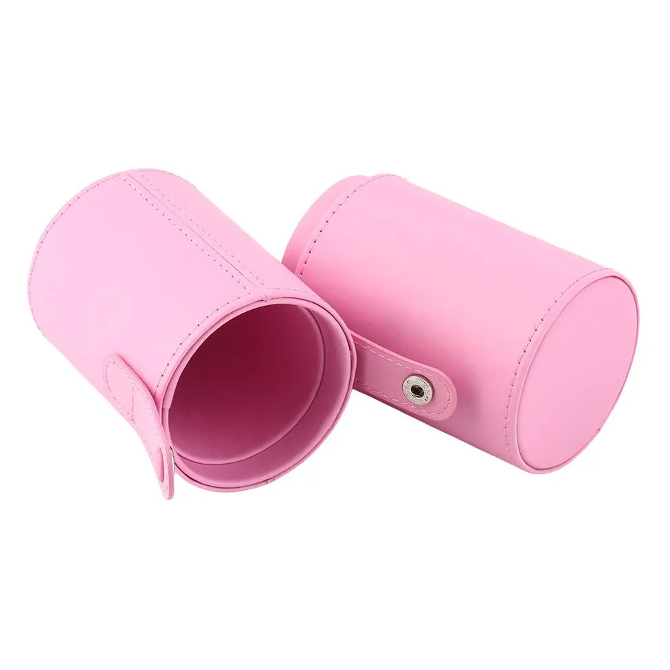 

Makeup Brushes Kit Holder Tube Convenient Portable Leather Cup Natural Hair Synthetic Duo Fiber Studio