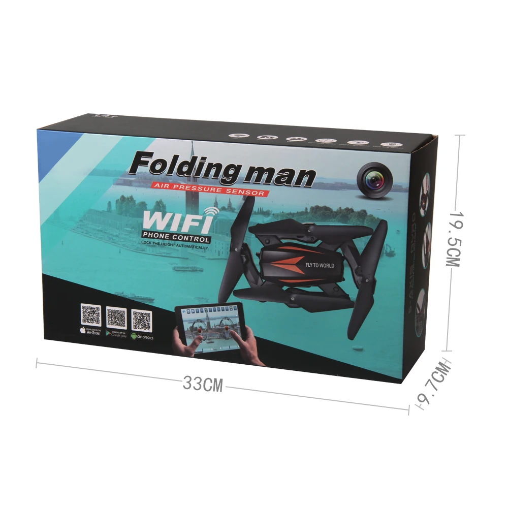 UAV Dream Flood складной 200 W HD камера Безголовый режим F12W Wifi 2,4G FPV-черный оранжевый
