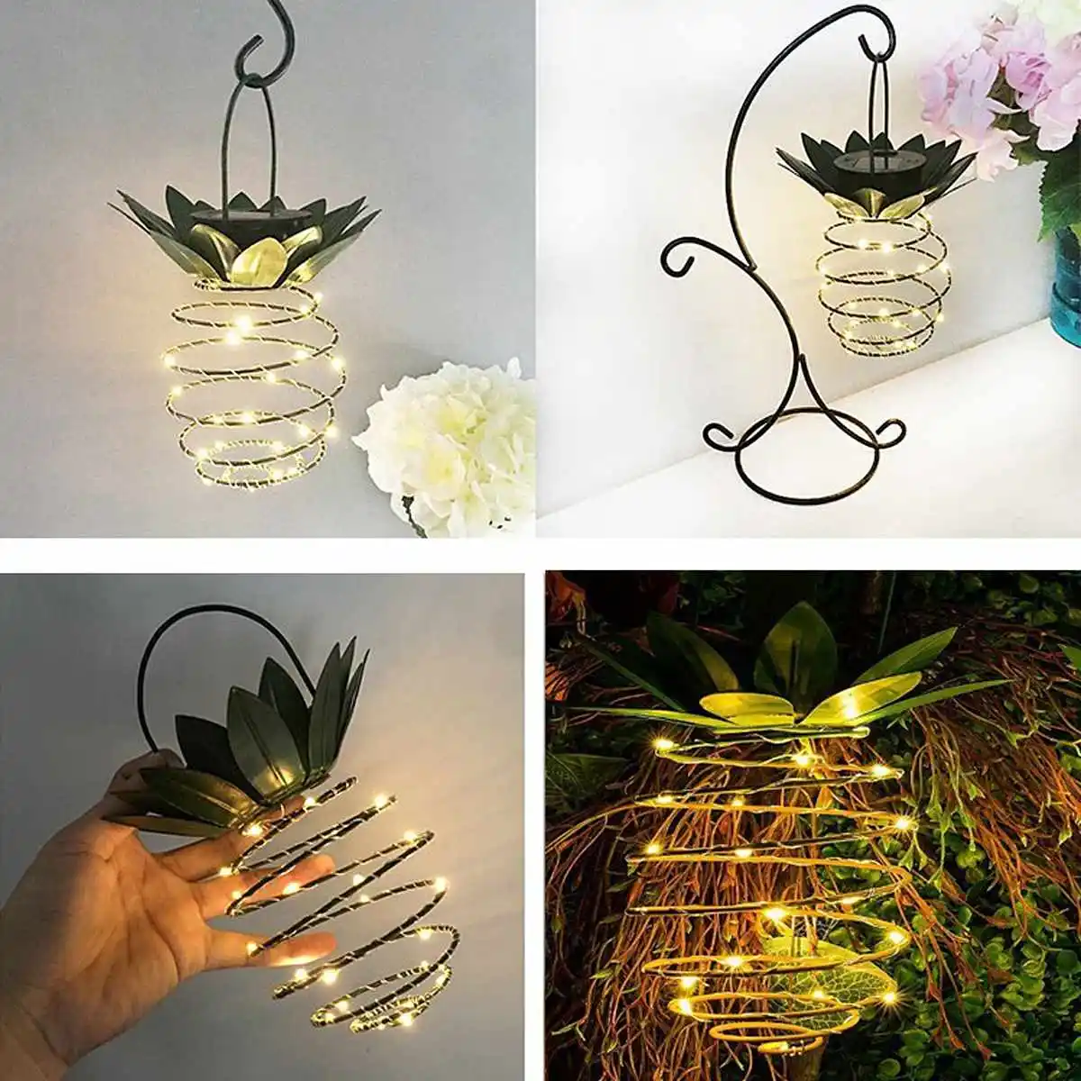 Abacaxi do Sotão Solares ao ar Luzes da Noite à Prova Luzes Livre Água Pátio Garden Path Lâmpada Romântica Casa Decoração Iluminação Interior d' 10 Cheap Lâmpadas solares