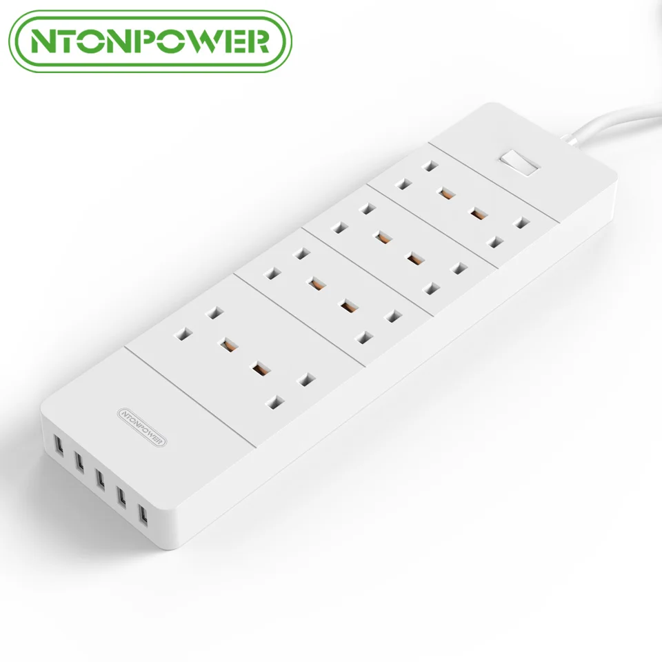 Koop NTONPOWER HPC UK Elektrische Stopcontact USB Power Strip 8 AC 3250 W Overbelasting 4 Poorten 8A Usb oplader voor Huishoudapparatuur