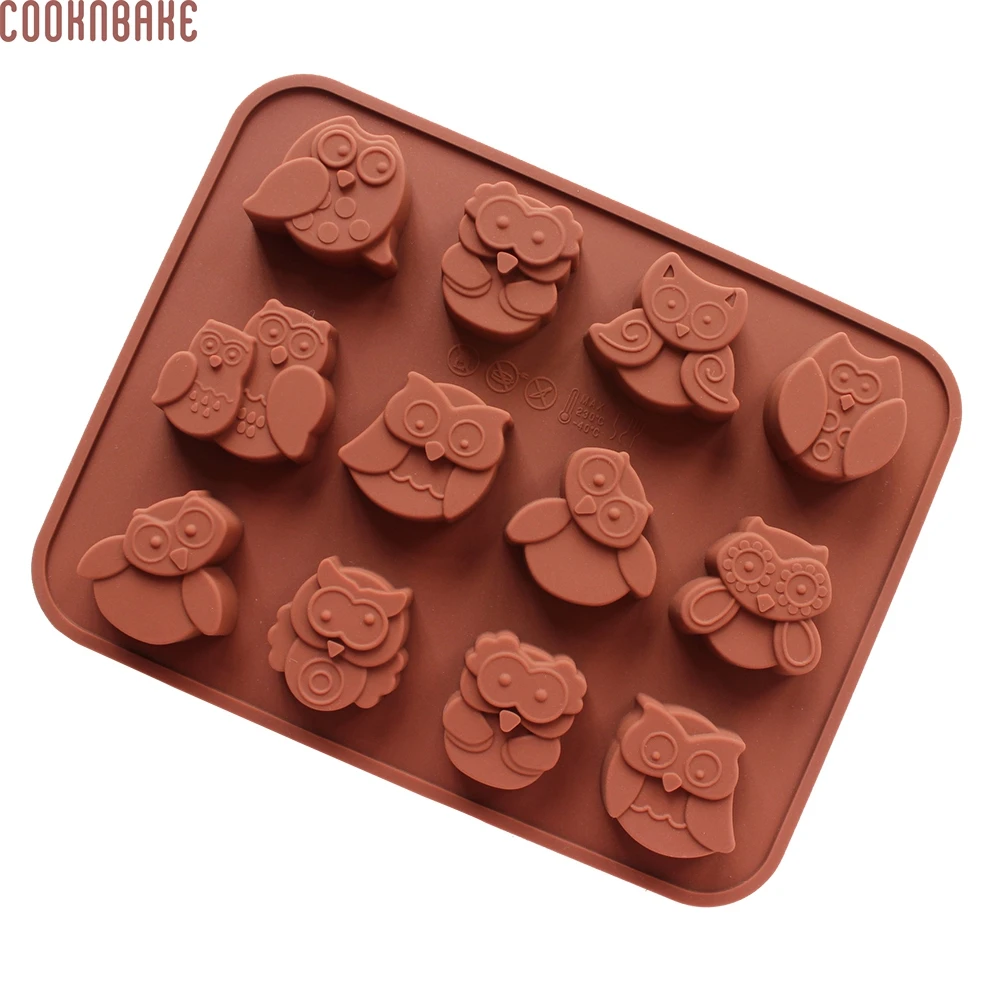 COOKNBAKE DIY кухонный инструмент из силикона шоколадная форма с 12 отверстиями Сова