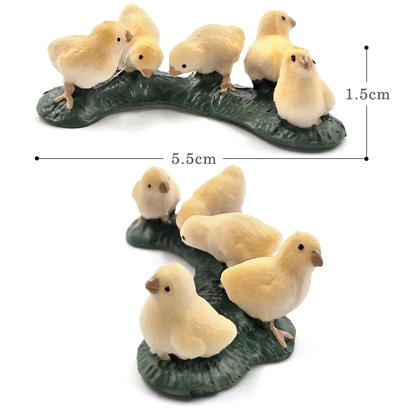 Farm Simulation Chicken Duck Goose Animal Model Bonsai Figurine Home Decor Miniature Fairy Garden Decoration Accessories Modern
