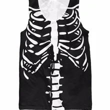 Скелет майка Хэллоуин дух жилет со скелетом 3d принт Летний стиль унисекс Женские Мужские футболки Джерси Плюс Размер