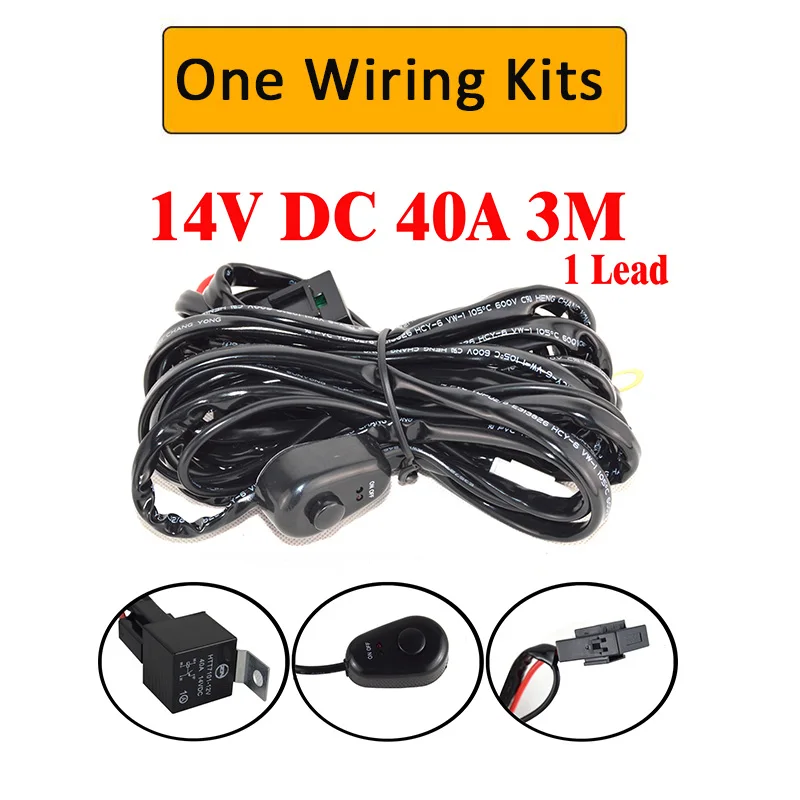 only one wiring Auxtings 12 В 24 в прямой светодиодный рабочий светильник 14 22 32 42 52 дюймов внедорожный Автомобильный светодиодный светильник комбинированный 4x4 SUV ATV Высокая мощность двухрядный - Цвет: only one wiring