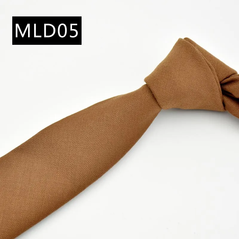 

CityRaider Brand Gravata New Cravate Solid Slim Men's Wedding Necktie Mens Cotton Neckties Skinny Ties For Men Tie Brown LD088