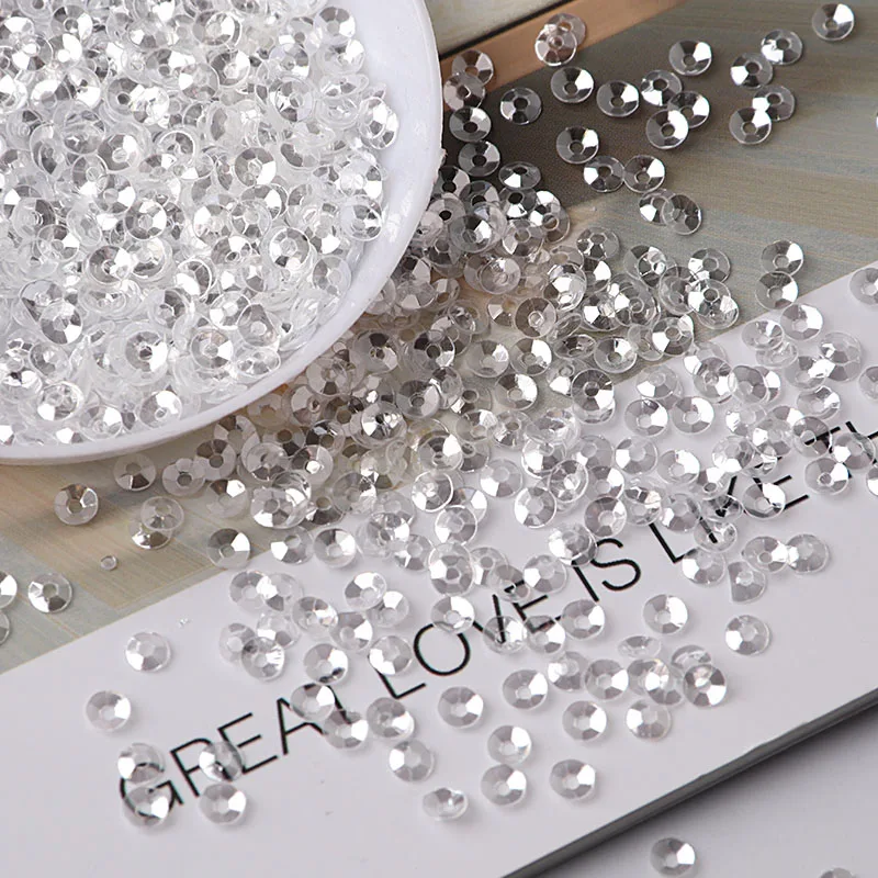 

10g/pack 3mm Cup PVC Round Transparent Crystal Loose Sequins Sewing Wedding Craft Women Kids DIY Garment Nail Accessories