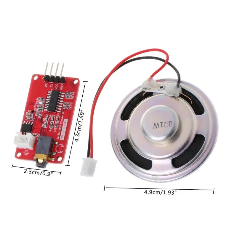 UART серийный MP3 музыкальный плеер модуль с динамиком Monaural Плата усилителя для Arduino