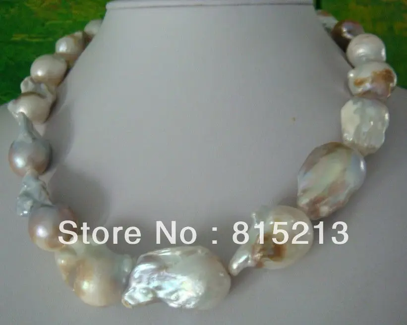 

Hot sell -@@@ A1749 25mm south sea baroque white pearl necklace 18inch 14KG -Top quality free shipping