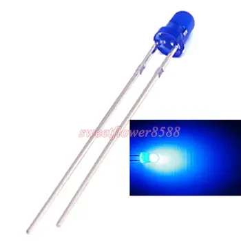 

100PCS 3mm BLUE DIFFUSED LED LEDs Bulb Lamp Free Shipping