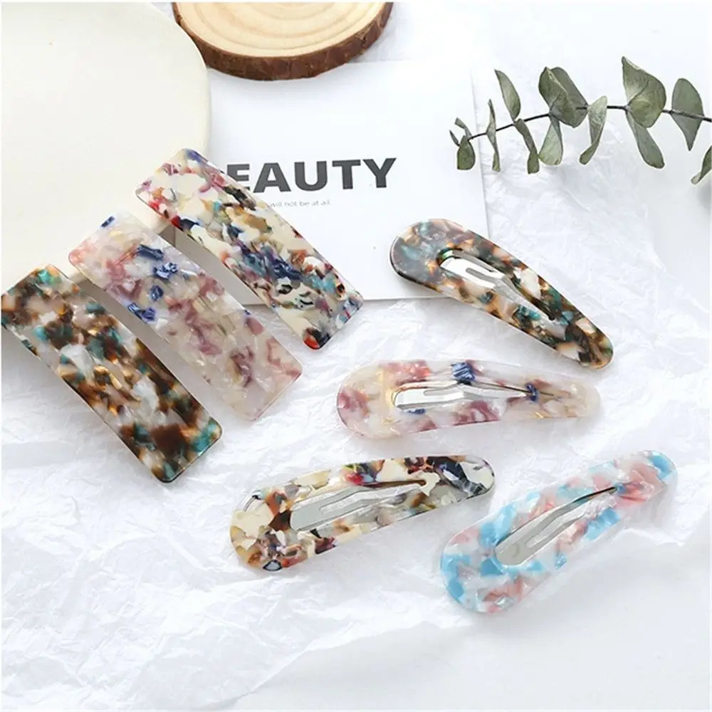 

1PCS Fashion Acetic Acid Hair Clips Colorful Hairpin Geometric Rectangle Waterdrop Clips Hair Styling Tools Hair Accessories