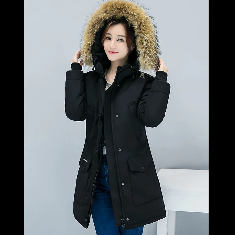 New winter cotton jacket female hooded women's long big yards thickening parkas manufacturer wholesale HS7373