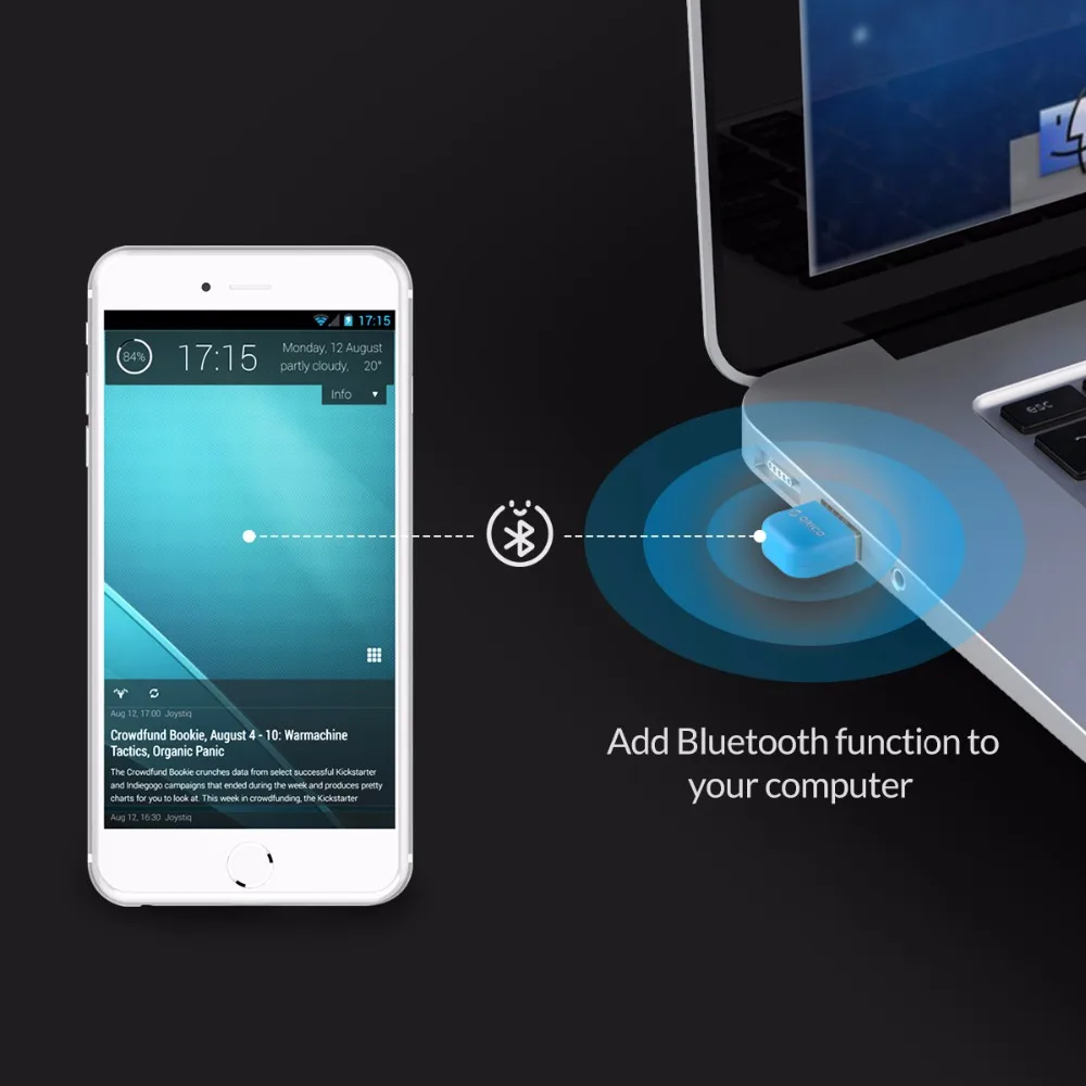 ORICO Bluetooth 4,0 адаптер USB ключ передатчик приемник для ПК для Windows Vista Совместимый Bluetooth 2,1/2,0/3,0