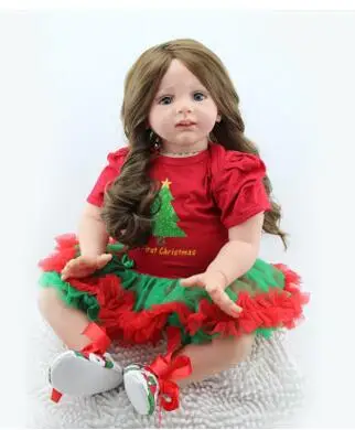 Hot Genuine NPKDOLL 60 cm Real silicone reborn baby dolls Soft Material Christmas Dress Up Baby Toy Interactive reborn babies 