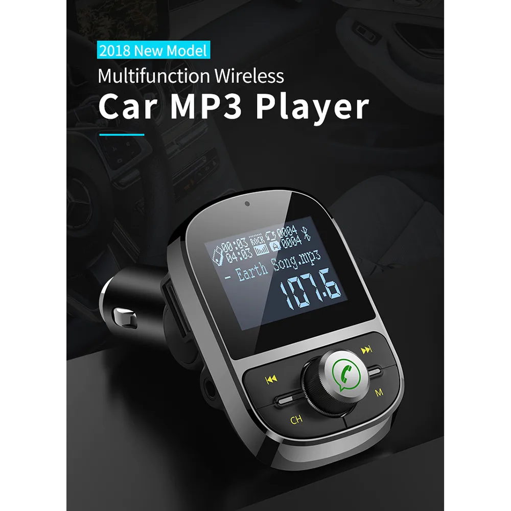 Bluetooth автомобильный FM Trans mi т Беспроводной радио адаптер USB Зарядное устройство Mp3 плеер Беспроводное зарядное устройство для автомобиля держатель Qi с разъемом Type-C на телефона mi N