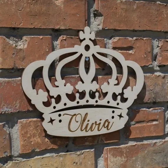 Персональная Королевская корона с вашим именем, украшение для детского стола, Висячие знаки, стол для дня рождения
