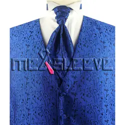 Лидер продаж из микрофибры красивый формальные мужские смокинг жилет (жилет + галстук + платок + запонки)