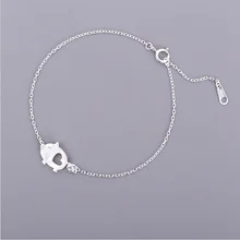 Чистый 925 пробы Серебряный Простой дизайн милый поросенок браслет Femme цепи браслеты для женщин массивные ювелирные изделия подарок