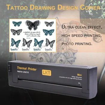 

Tattoo Drawing Design Copier Portable Professional Lightweight Tattoo Transfer Machine Paper Maker Printer US Plug Black
