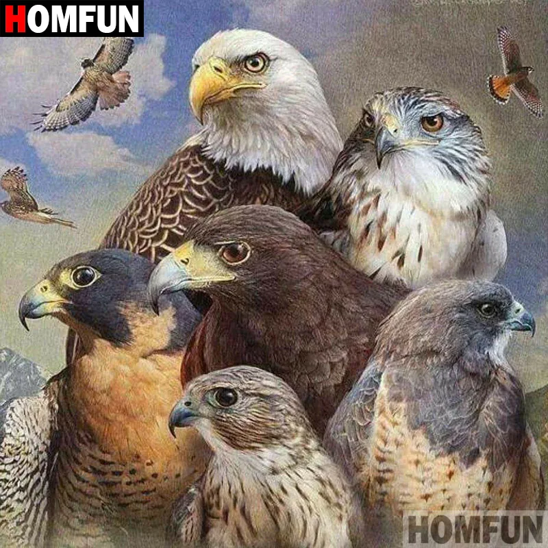

HOMFUN 5D DIY Diamond Painting Full Square/Round Drill "Animal eagle" 3D Embroidery Cross Stitch gift Home A08162