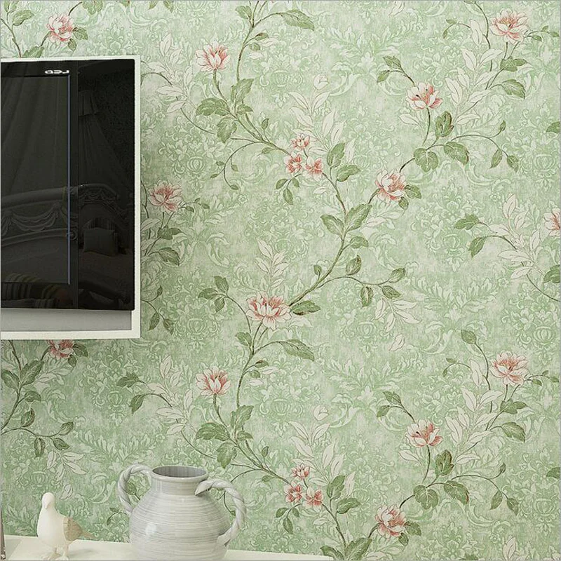 

Q QIHANG Pastoral Printed Environmental Protection Non-woven Living Room Bedroom TV Background Wallpaper 10M*0.53M=5.3M2