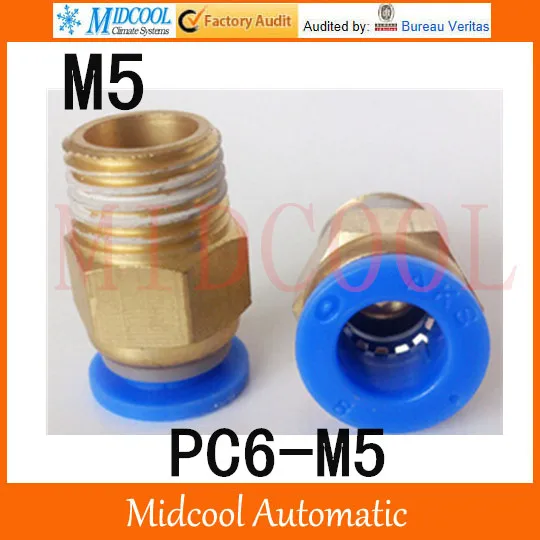 

Quick connector PC6-M5,6mm to M5 male pass-through, brass pneumatic components