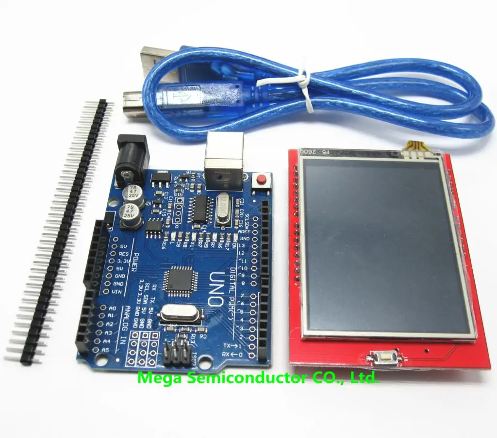 

2.4 inch TFT LCD Touch Screen Display Module + Uno r3, CH340, Development Board Compatible + USB Cable