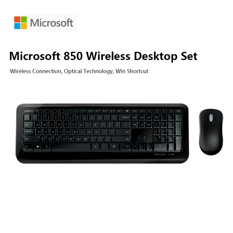 Microsoft 850 Wireless Keyboard Mouse Combos 800 Upgrade 2.4G Wireless Mouse Keyboard Suit English Keypad PC Computer