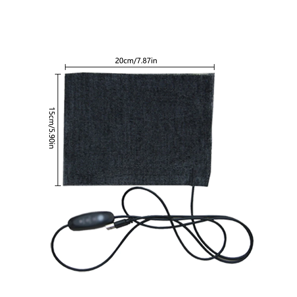 5V USB трехуровневая термостат электрическая нагревающая прокладка подушки отопления, простынь, наволочка карбоновое волокно далекий Инфракрасный нагревательный лист 15*20 см
