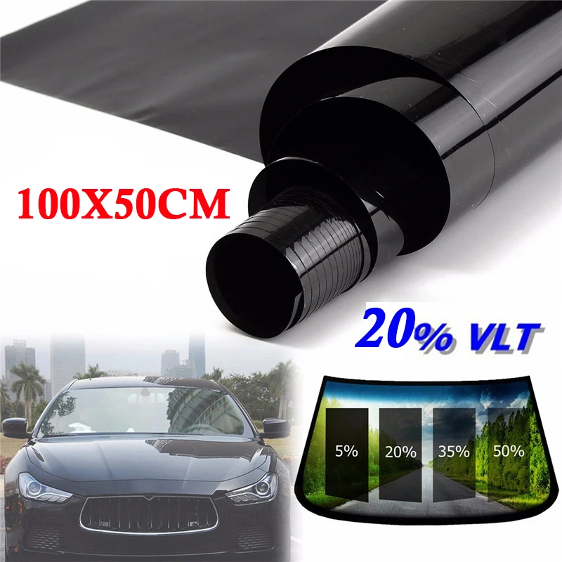 Heat Protector Tint Film Sticker Roll 50*100cm Car Home Office Glass Window VLT 20% Privacy Dark Uncut Sunshade