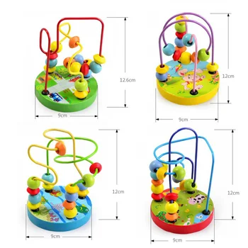 

2016 New mini Wooden toys Children Kids Baby Colorful Around Beads Educational Toy Funny For kids Gift toys