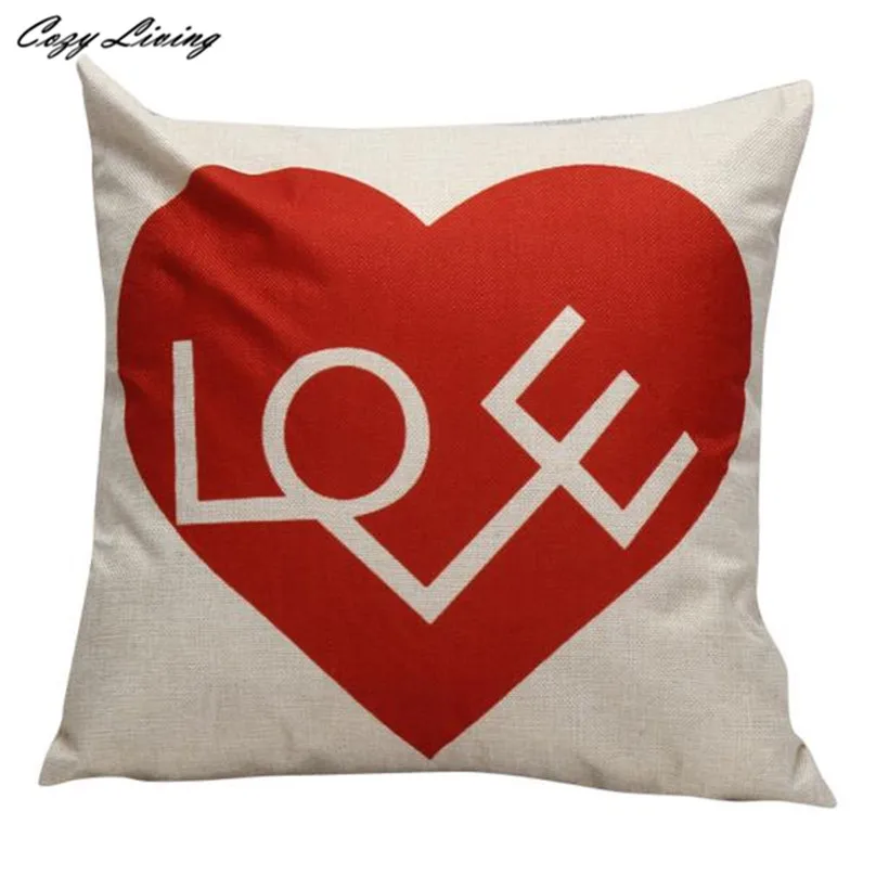 Pillow Cases 45*45CM Letters Pattern Pillow Case Linen Pillow Cover