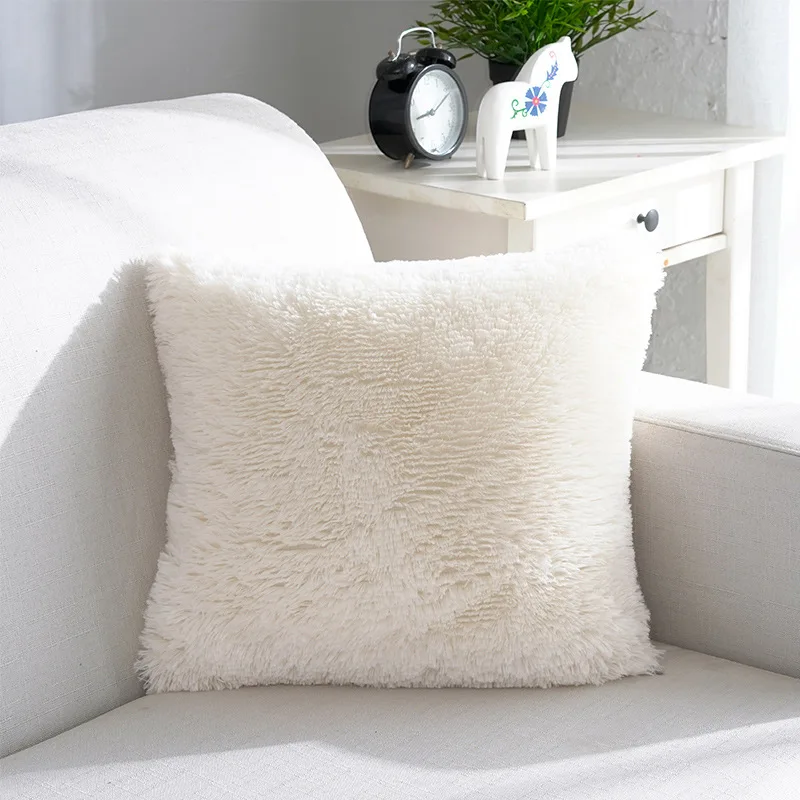 Домашние Декоративные диванные подушки, плюшевая однотонная подушка, подушка для дивана