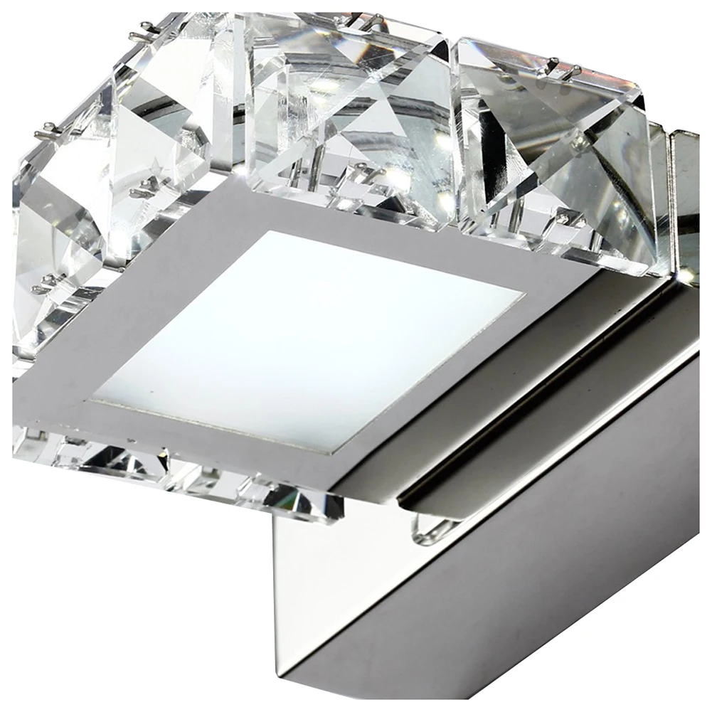 

LED K9 Crystal Wall Lamp 3-Light Bathroom Lights Cabinet Mirror & Make-up Lighting-Stainless Steel Indoor
