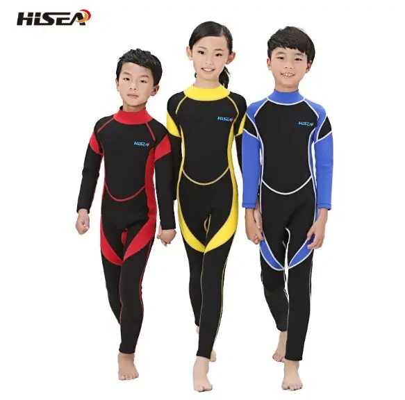 HISEA 2.5MM néoprène combinaisons enfants maillots de bain combinaisons de plongée à manches longues garçons filles surf enfants éruption gardes tuba 