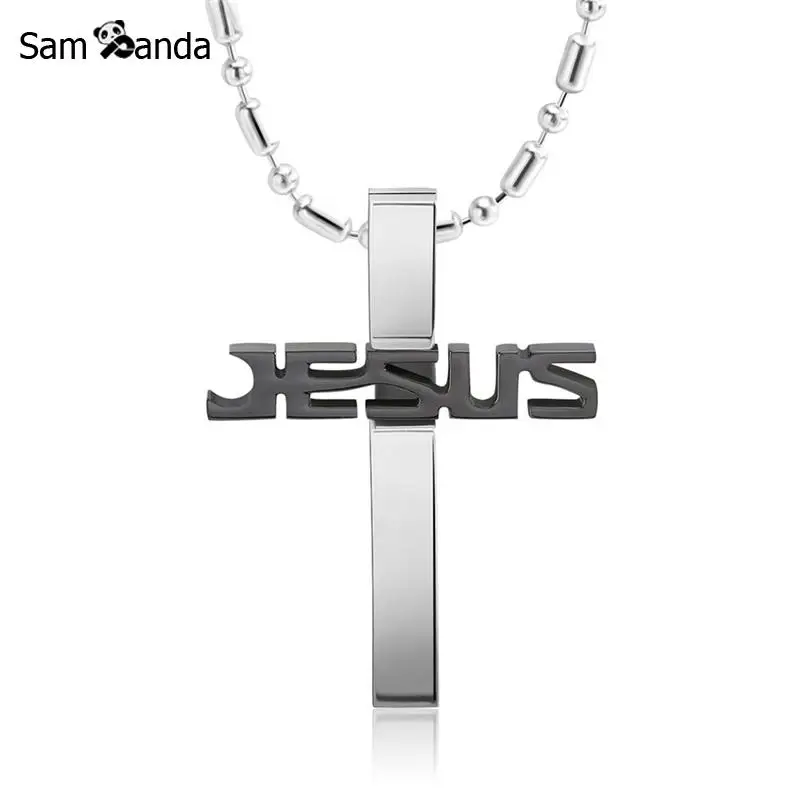 

New Stainless Steel Mens Jewelry Necklaces & Pendants Cross Jesus Religious Pendant Trendy Necklace For Men Women Dropshipping