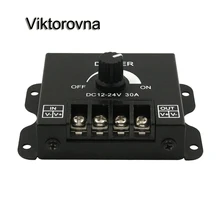 DC12-24V 30A вращающийся светодиодный диммер Ручной диммер ручка контроллера Вкл/Выкл Переключатель Регулируемая яркость один цвет светодиодные полосы света