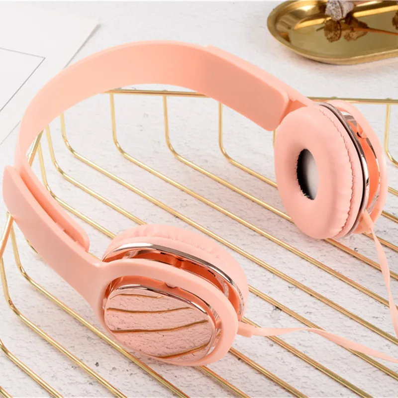CHICLITS Wired Headphones 3 5mm Stereo Solid Color Glossy Headsets With Mic For Xiaomi Samsung MP3 For Student Kids Girl Gifts