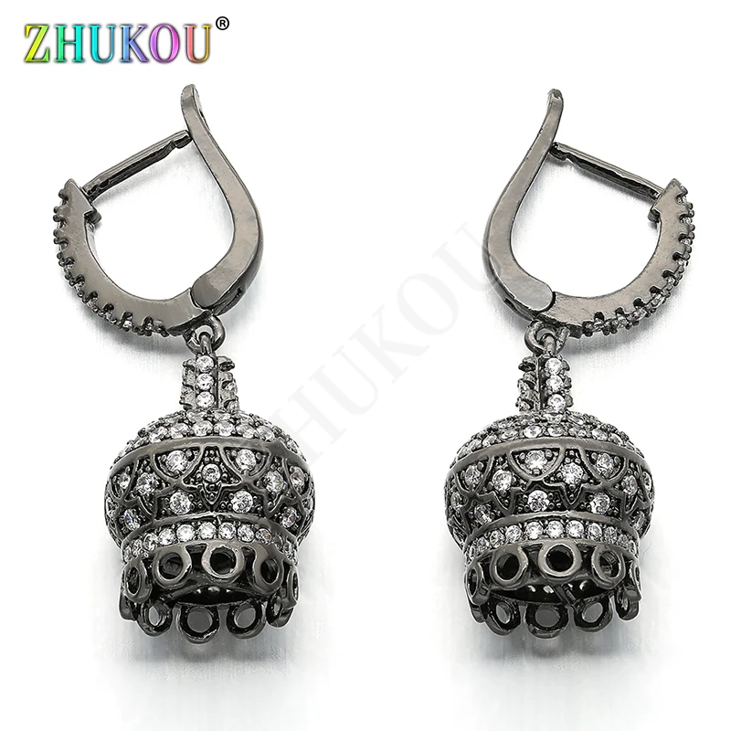 

12*32mm High Quality Brass Cubic Zirconia Tassel Caps Pendant for Diy Jewelry Findings, Hole: 8mm, Model:VM16