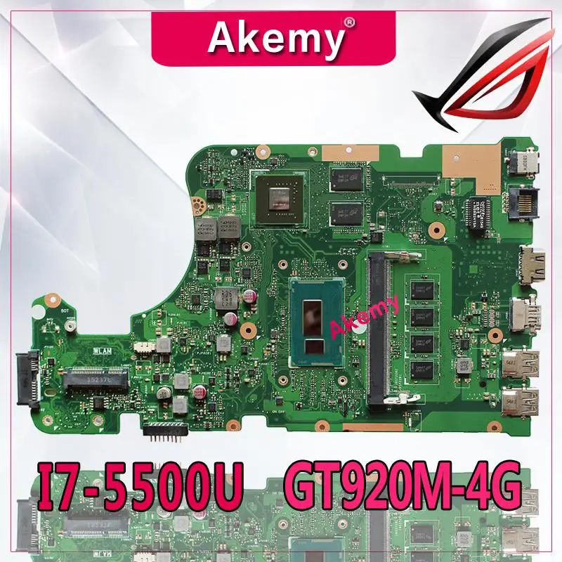 Akemy X555LD placa base de Computadora Portátil para ASUS X555LD X555LDB X555LA X555LB X555L X555 prueba original mianboard 4G-RAM I7-5500U GT920M Akemy X555LD placa base de Computadora Portátil para ASUS X555LD X555LDB X555LA X555LB X555L X555 prueba original mianboard 4G-RAM I7-5500U GT920M