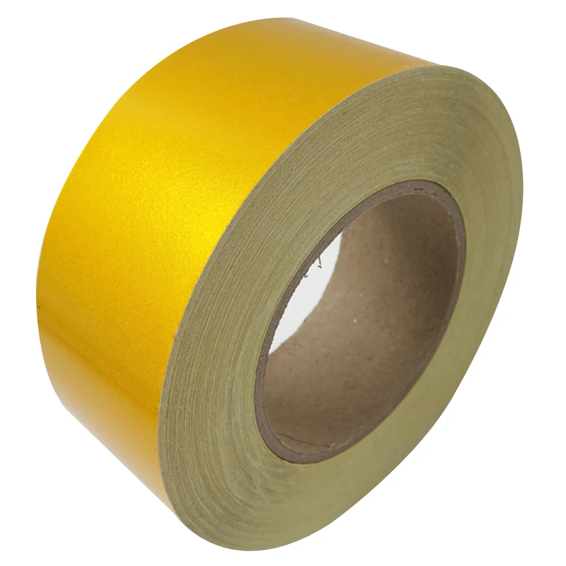 5CM*45M Reflective Tape Safety Warning Sign Body Stickers Gold PVC Materials Strips Adhesive Wear-resistant Waterproof |