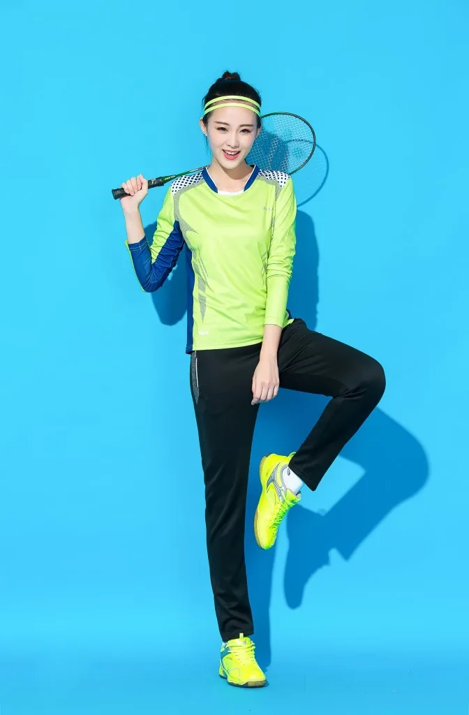 Костюм для настольного тенниса одежда для бадминтона Женский комплект брюки лето осень зима быстросохнущая одежда спортивный костюм с длинными рукавами