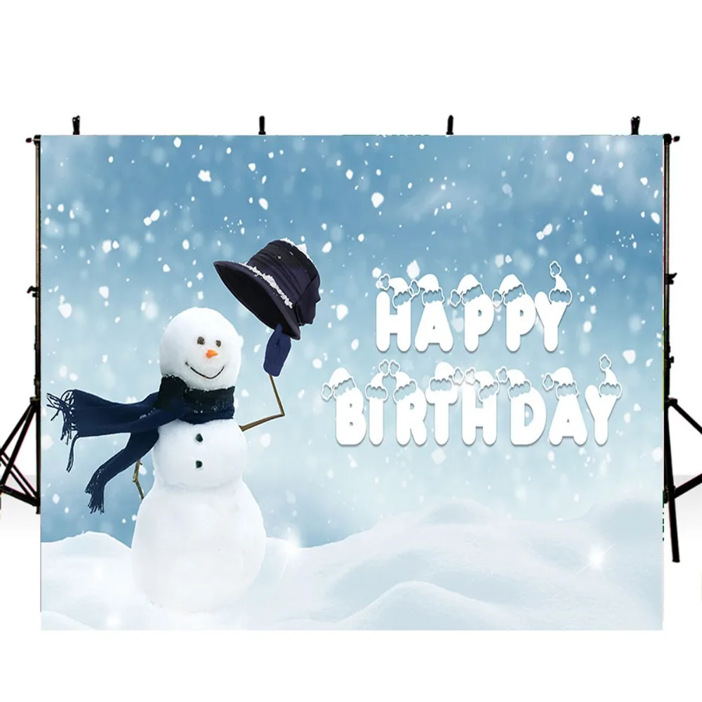 

Birthday Photography Backdrops Winter Snow Backdrop For Photography Snowman Birthday Party Backdrops Background For Photo Studio