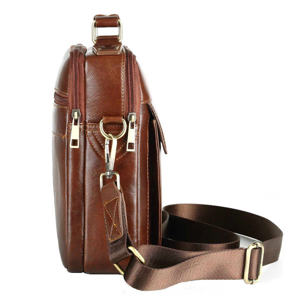 Meigardass Genuine Leather Men's Messenger Bags Casual Shoulder Bags Mens Travel Crossbody Bag Tote Purse Office iPad Handbags