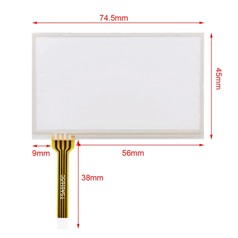 

For Applicable 3.5 inch 4 line 74.5*45MM LG12864 Digitizer Resistance industrial Touch Screen Replacement Glass Monitor