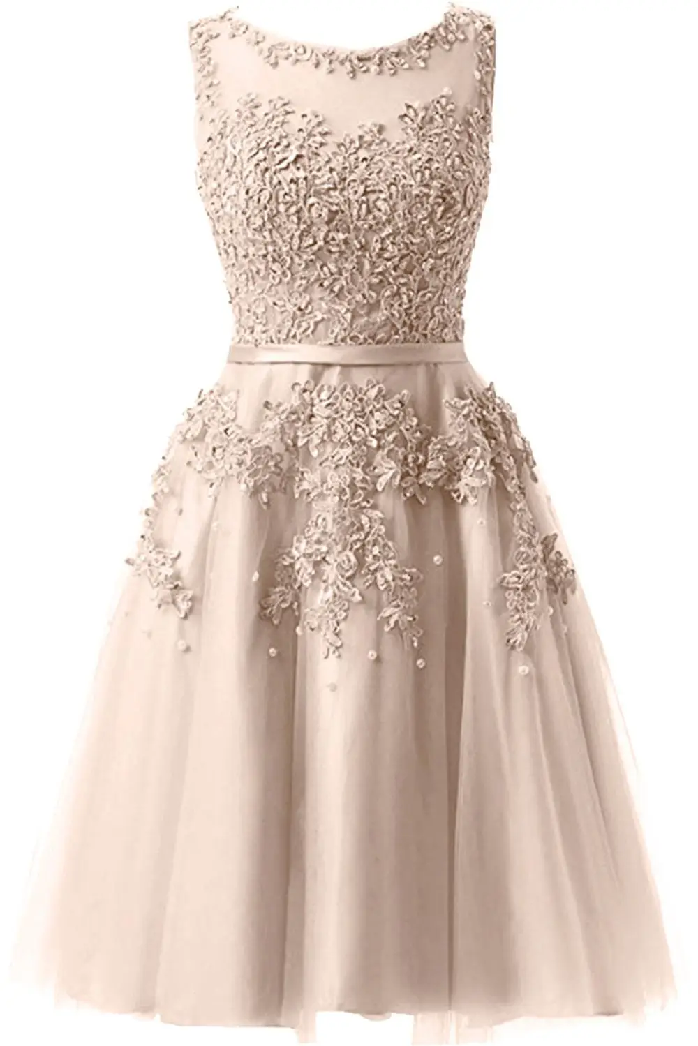 YiiYa/платье подружки невесты для девочек; большие размеры; Короткие вечерние платья розового и синего цвета; коллекция года; женское платье; vestido madrinha LX073 - Цвет: champagne