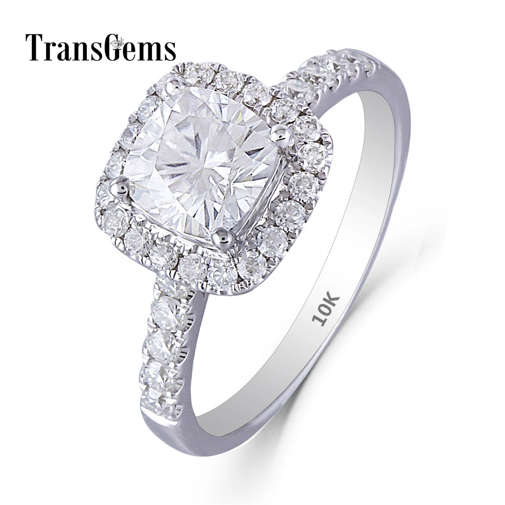 moissanite engagement ring- cushion cut 1)