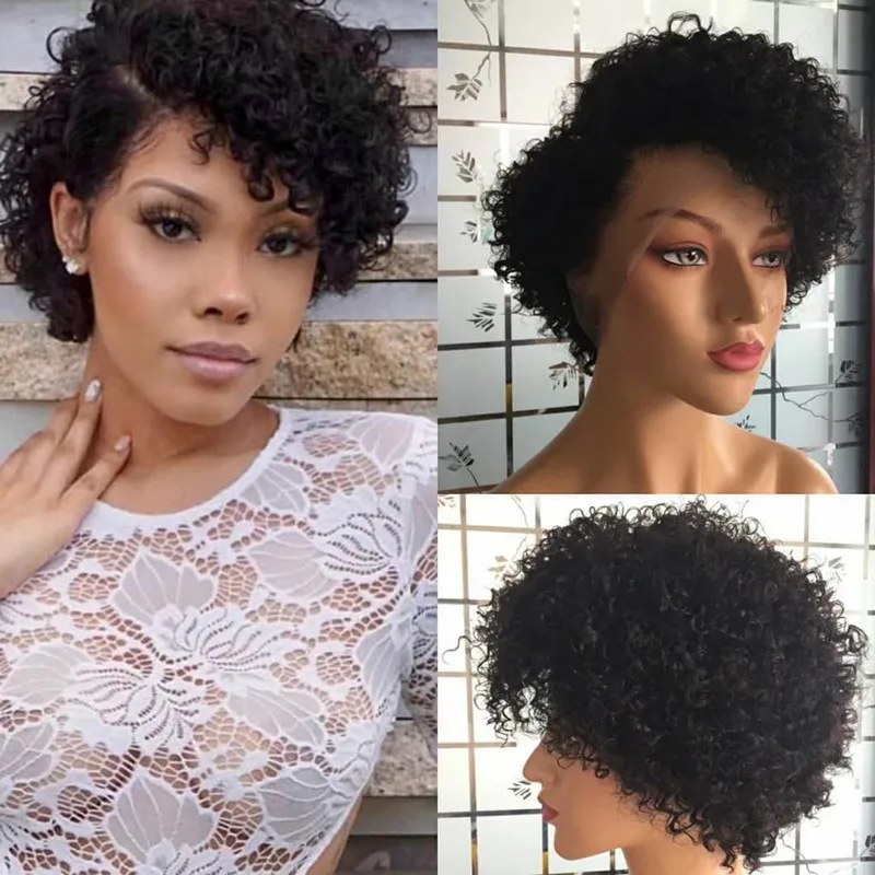 kinky curly short wig for black women 4