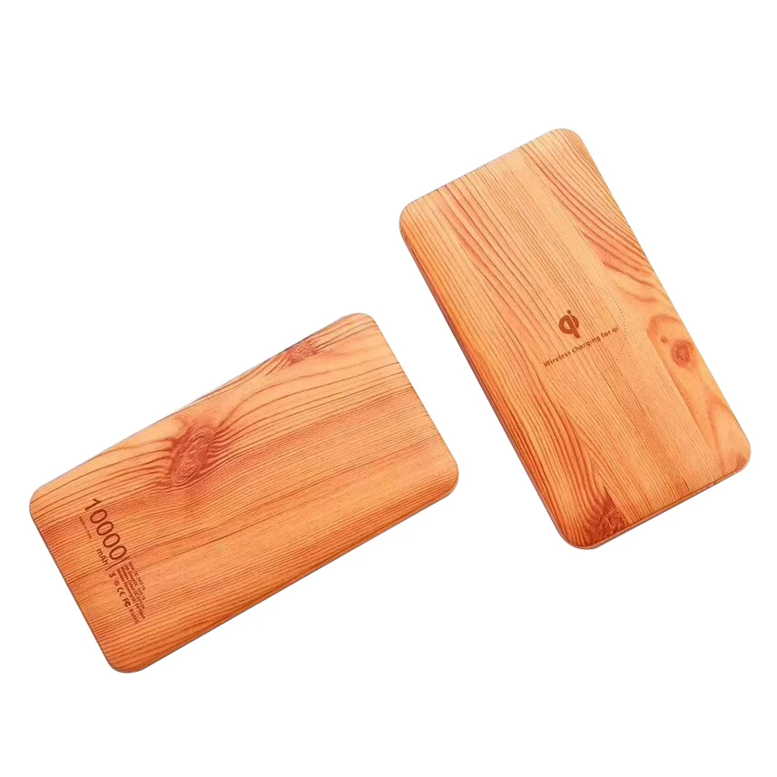 Wood Design Wireless Charger 10000Amh Power Bank Portable USB Type C Qi Wireless Charging Pad Power bank for iPhone X 6 7 8 Plus Wood Design Wireless Charger 10000Amh Power Bank Portable USB Type C Qi Wireless Charging Pad Power bank for iPhone X 6 7 8 Plus