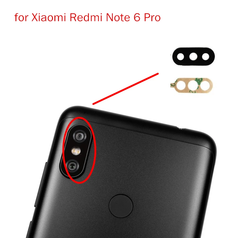 3 шт./лот для Xiaomi Redmi Note 6 Pro задняя камера стеклянный объектив основная задняя камера объектив с клеем Redmi Note6 Pro запасные части